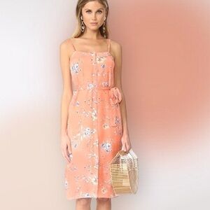 Ali & Jay Frickng Peach Desert Sunset Floral Dress New With Tags Size S No Belt
